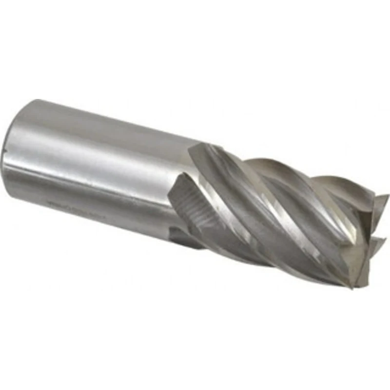 Value Collection 1-1/4, 2 LOC, 1-1/4 Shank Diam, 4-1/2 OAL, 6 Flute, High Speed Steel Square End Mill Single End, Unc...
